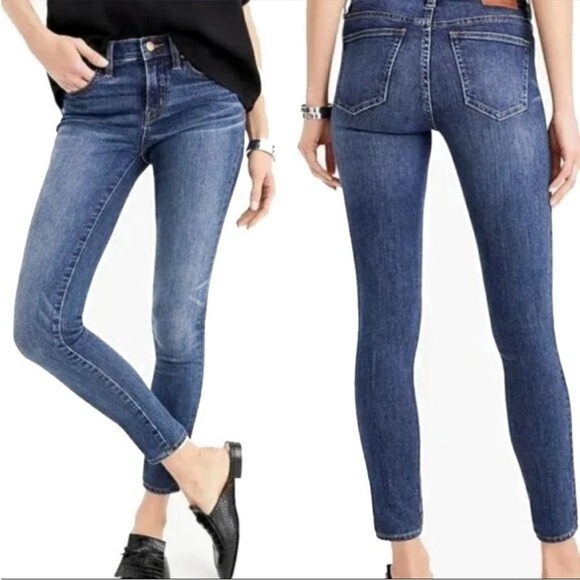 J.Crew 8" Mid Rise Toothpick Skinny Leg Jeans in Vista Wash - Picture 1 of 9